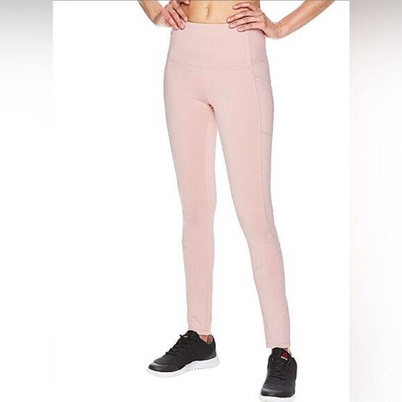 Reebok Size XS Precision High Rise 7/8 Leggings In Pale Mauve Pink NWT - Picture 4 of 11